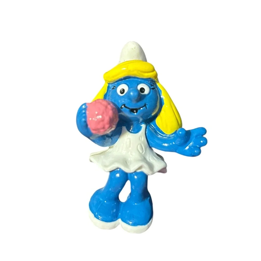 Vintage Schleich Super Smurf Smurfette Vanity Table Germany China Variant